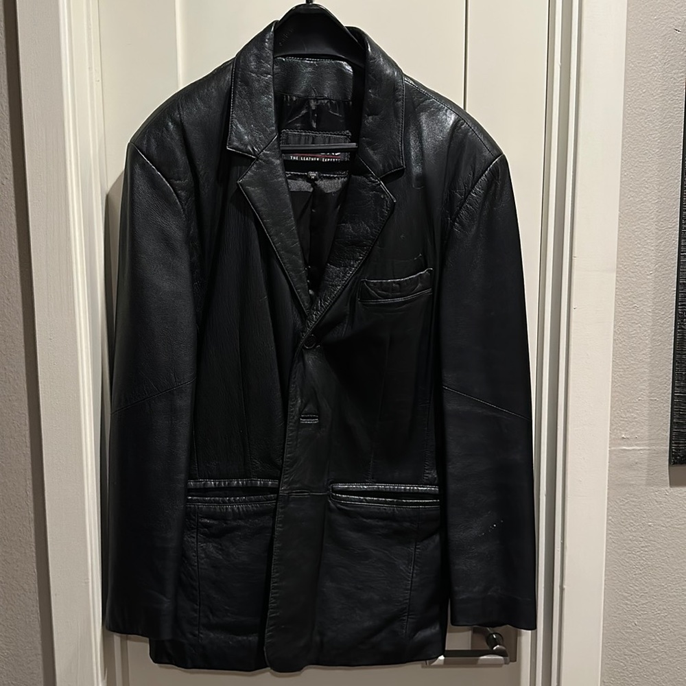 Black leather jacket